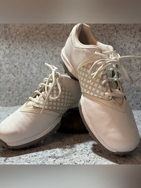 Nike Air White Leather Golf Shoes Mens/ Ladies Classic Cleats 418379-101 Size 8